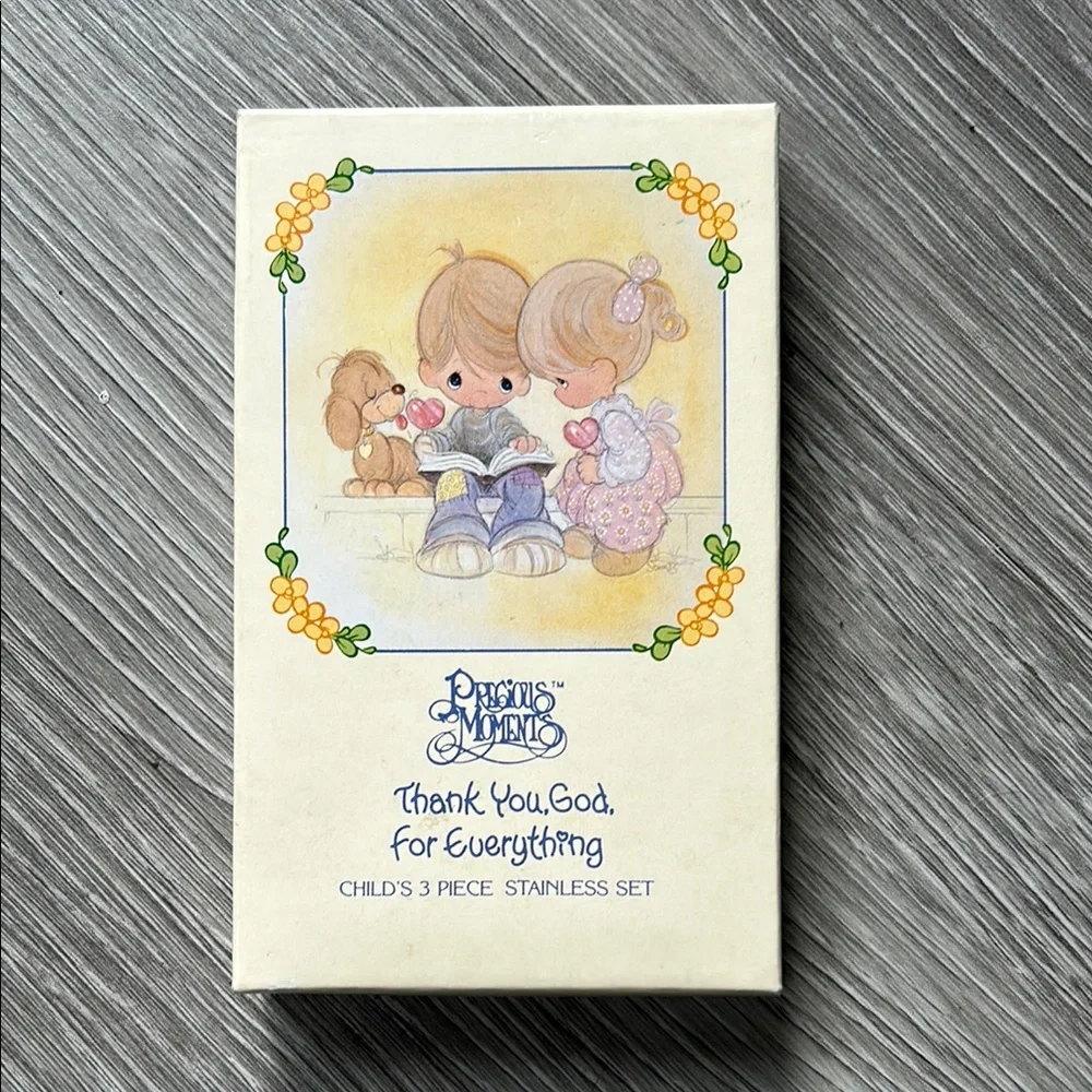 Vintage Collectible Precious Moments Child's 3 Piece Stainless Set E-3198